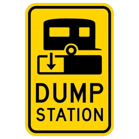 Sign Solutions Usa Dump Station, Aluminum, 18 in x 12 in DCS08HYE1218CUS00014